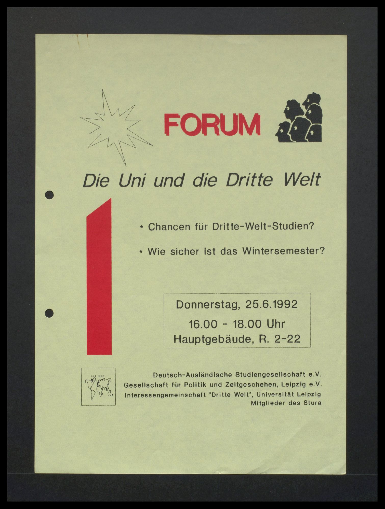 Studentenrat: Forum "Die Uni und die Dritte Welt"