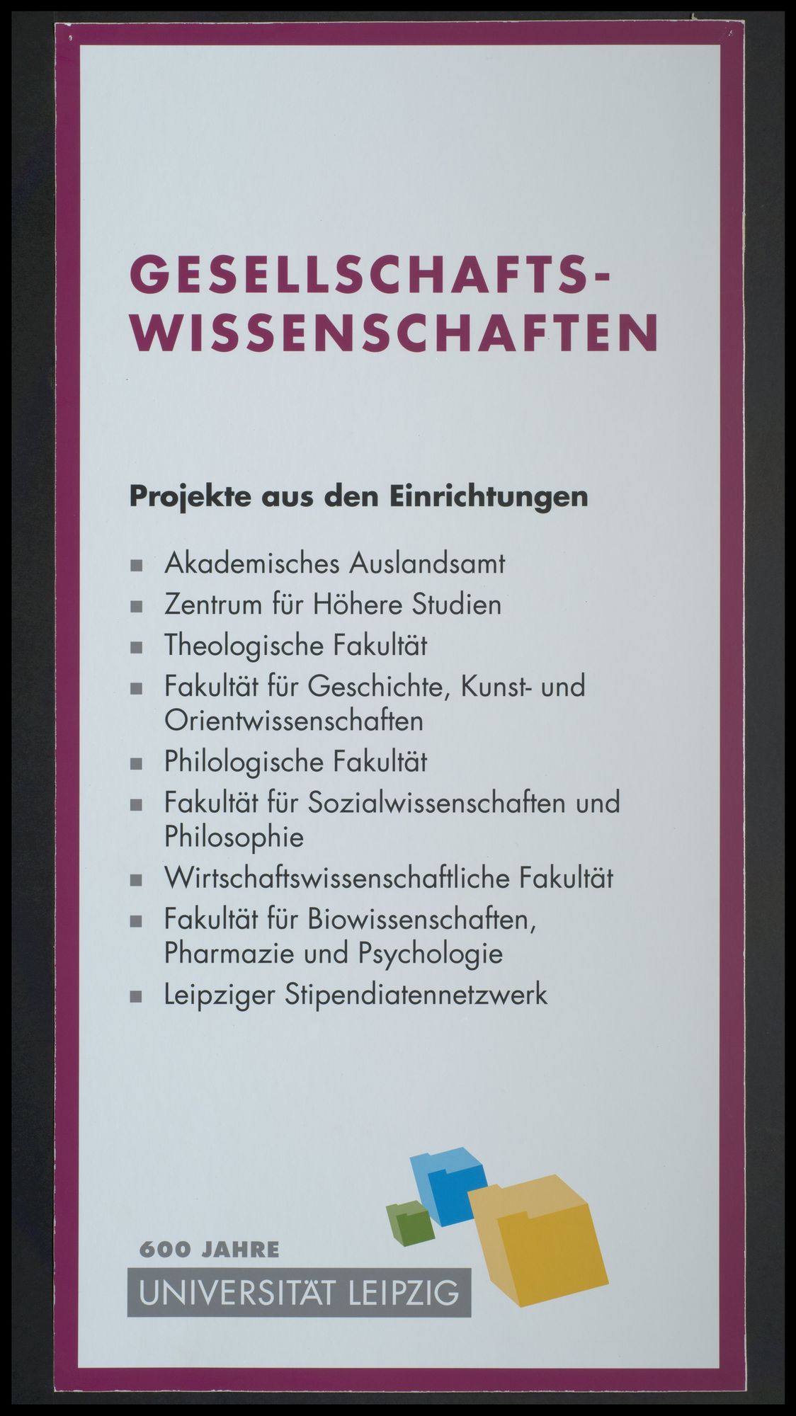 600 Jahre Universität Leipzig: Gesellschaftswissenschaften