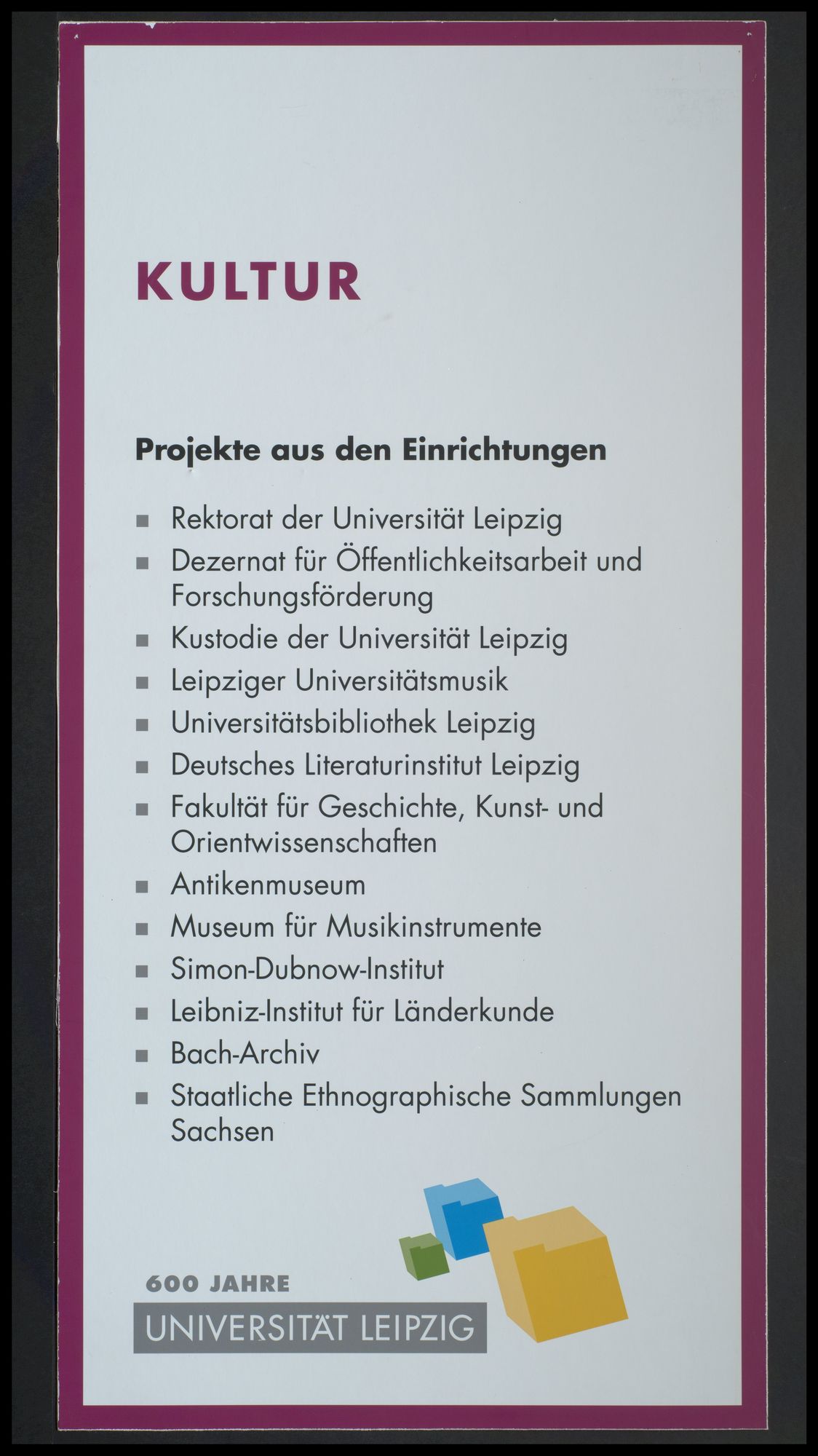 600 Jahre Universität Leipzig: Kultur