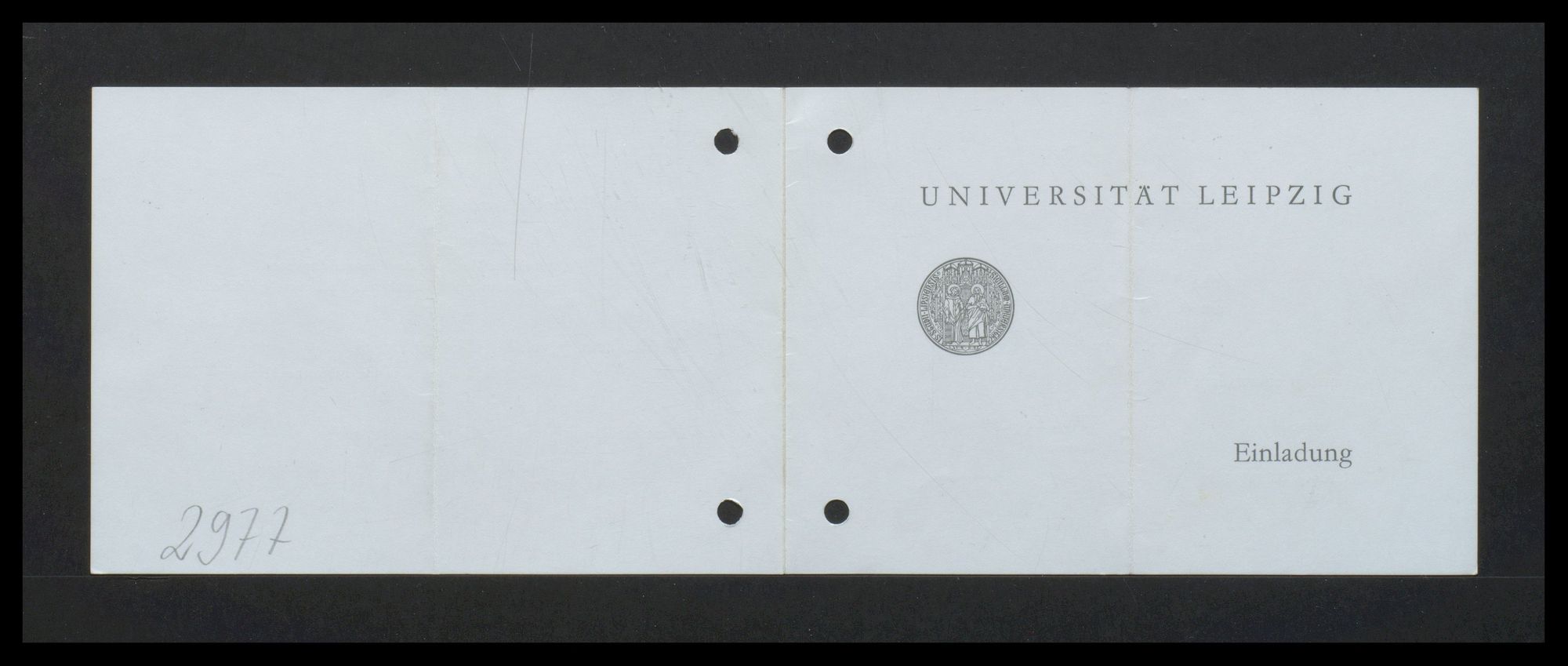 Universitätsbibliothek Leipzig: Direktorenwechsel - Verabschiedung von Dietmar Debes (Vorderseite)
